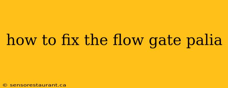 how to fix the flow gate palia