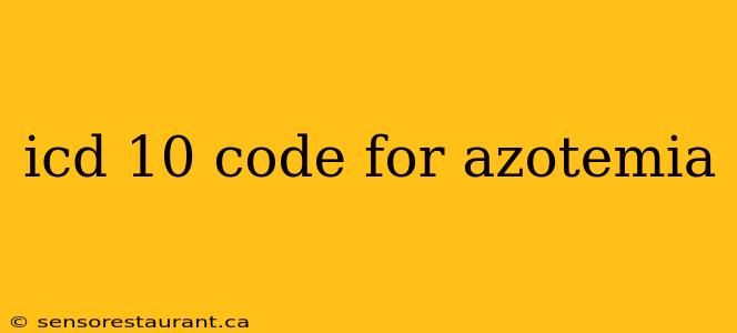 icd 10 code for azotemia