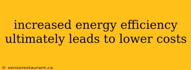 increased energy efficiency ultimately leads to lower costs