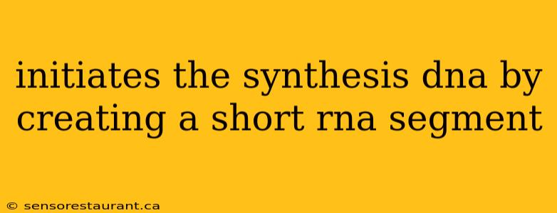 initiates the synthesis dna by creating a short rna segment