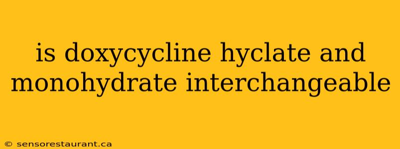 is doxycycline hyclate and monohydrate interchangeable