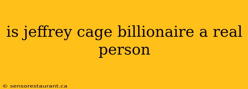 is jeffrey cage billionaire a real person