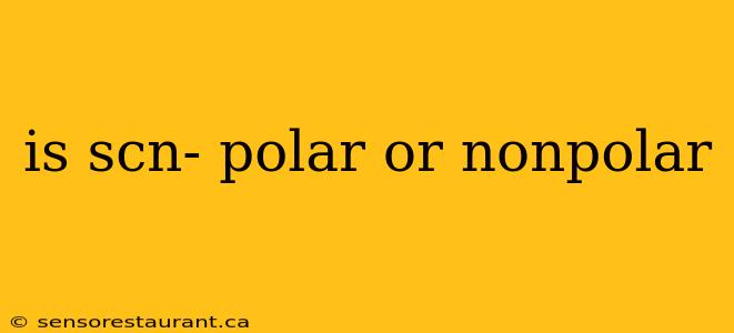 is scn- polar or nonpolar