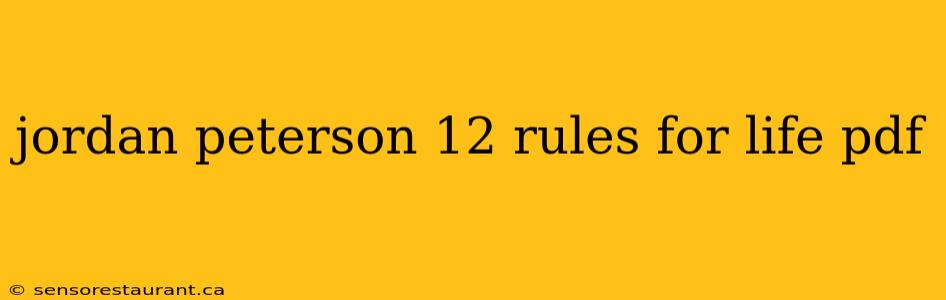 jordan peterson 12 rules for life pdf