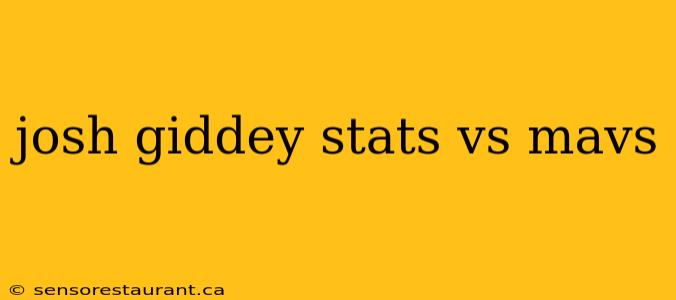 josh giddey stats vs mavs