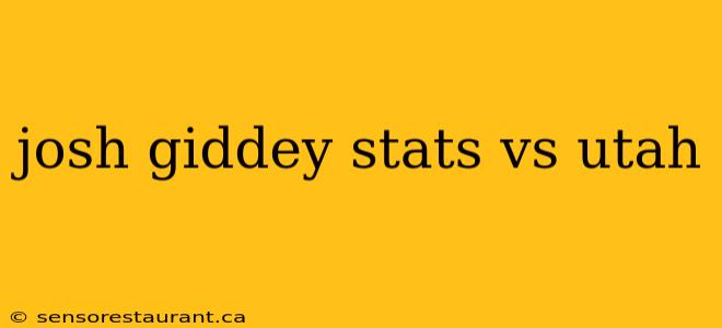 josh giddey stats vs utah