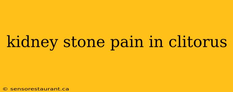 kidney stone pain in clitorus