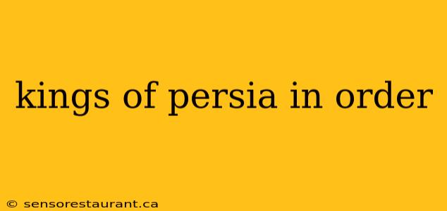 kings of persia in order