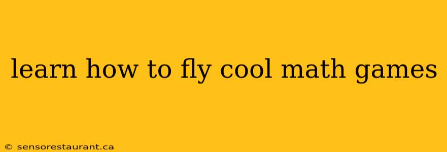 learn how to fly cool math games