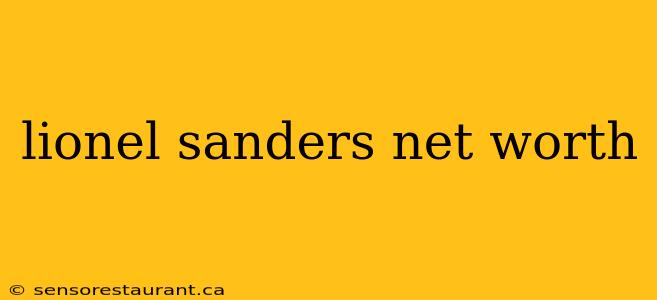 lionel sanders net worth