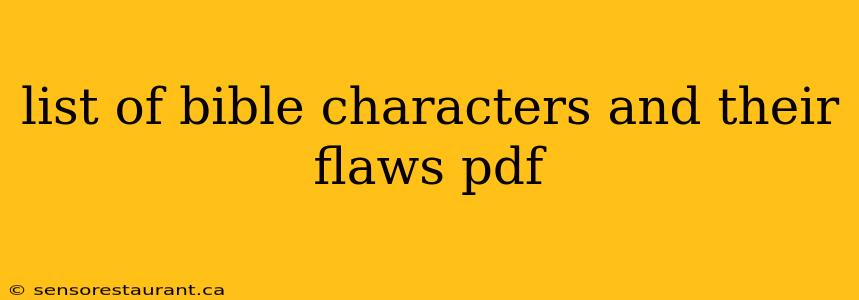 list of bible characters and their flaws pdf