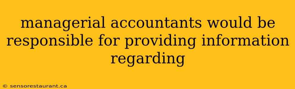 managerial accountants would be responsible for providing information regarding