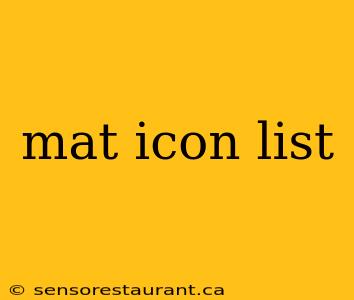 mat icon list