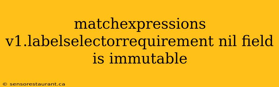 matchexpressions v1.labelselectorrequirement nil field is immutable
