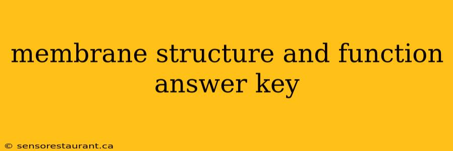 membrane structure and function answer key