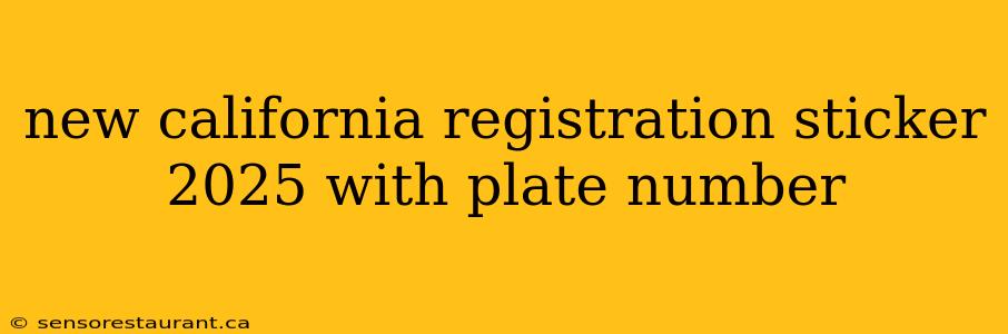 new california registration sticker 2025 with plate number