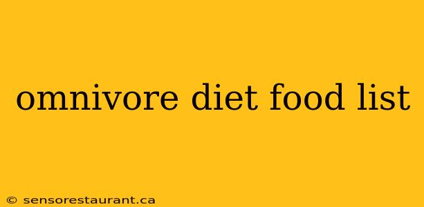 omnivore diet food list