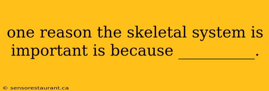 one reason the skeletal system is important is because __________.