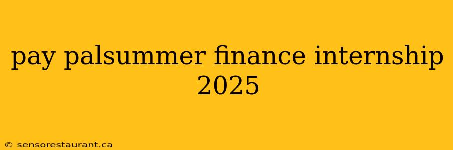 pay palsummer finance internship 2025