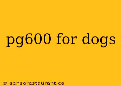 pg600 for dogs