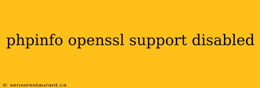 phpinfo openssl support disabled