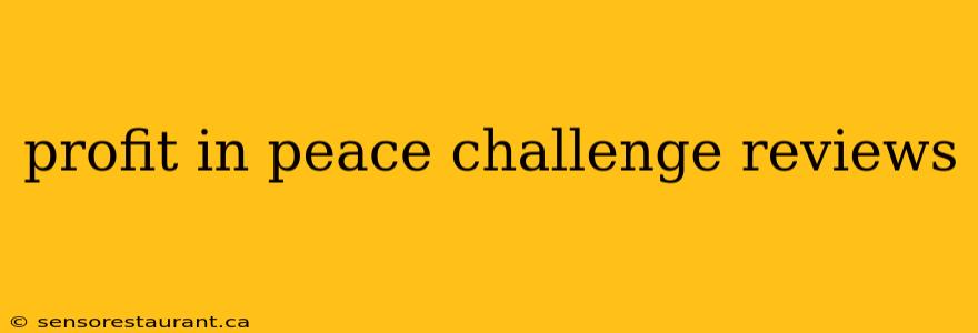 profit in peace challenge reviews