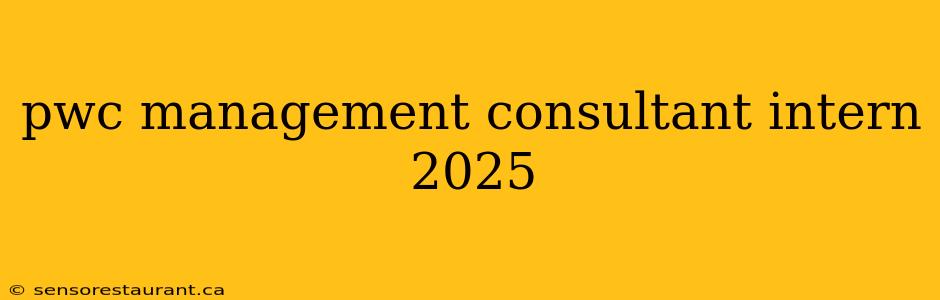 pwc management consultant intern 2025