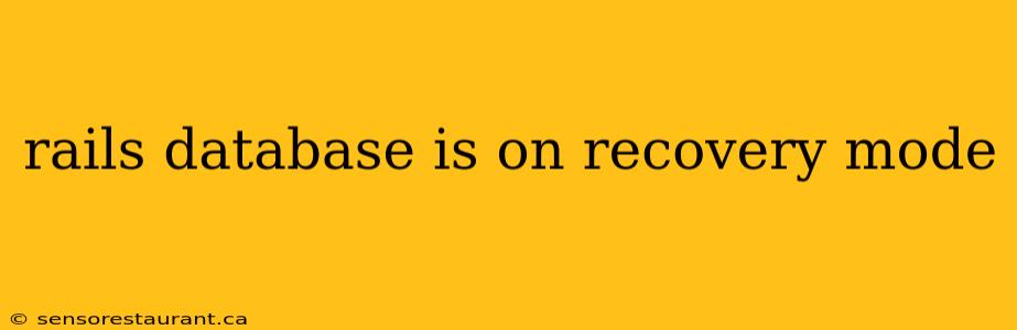 rails database is on recovery mode