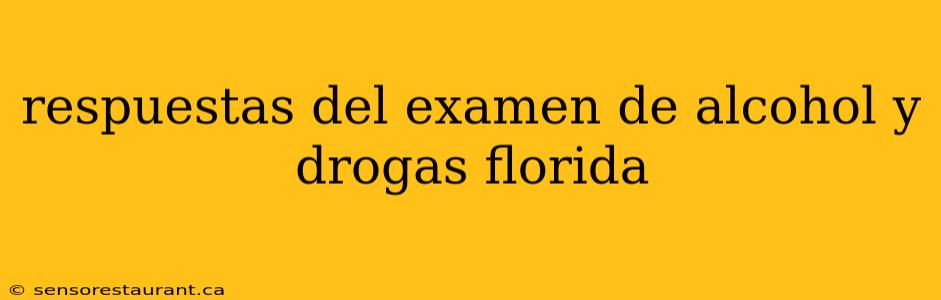 respuestas del examen de alcohol y drogas florida