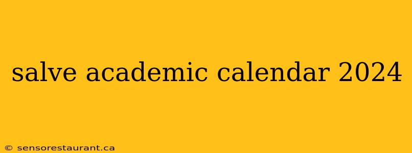 salve academic calendar 2024