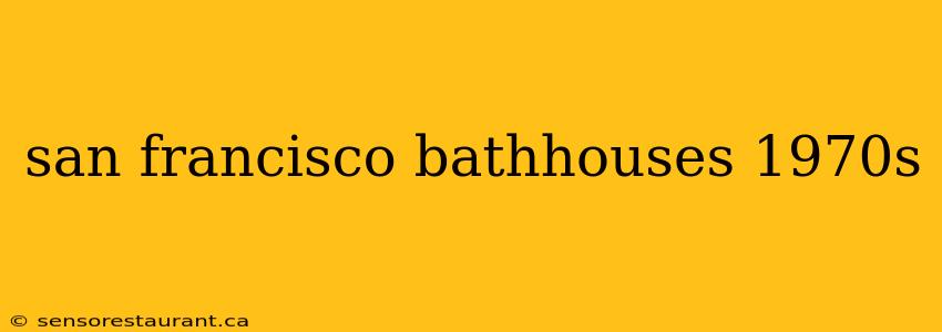 san francisco bathhouses 1970s