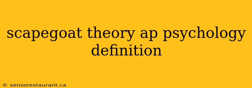 scapegoat theory ap psychology definition