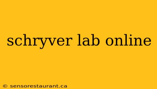 schryver lab online