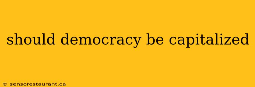 should democracy be capitalized