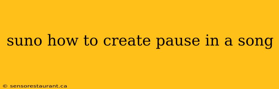 suno how to create pause in a song