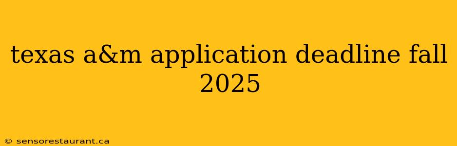 texas a&m application deadline fall 2025