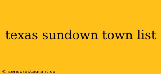 texas sundown town list