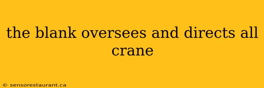 the blank oversees and directs all crane