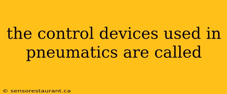 the control devices used in pneumatics are called