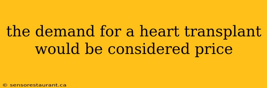 the demand for a heart transplant would be considered price