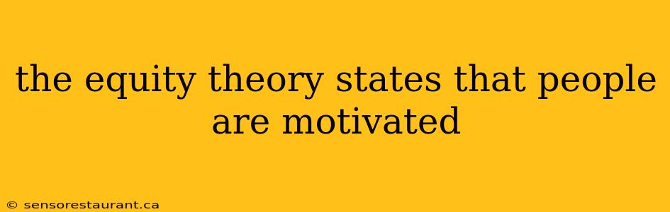 the equity theory states that people are motivated