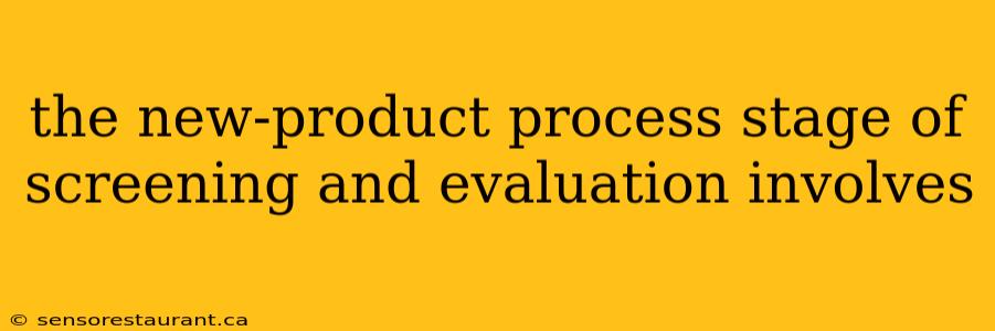 the new-product process stage of screening and evaluation involves