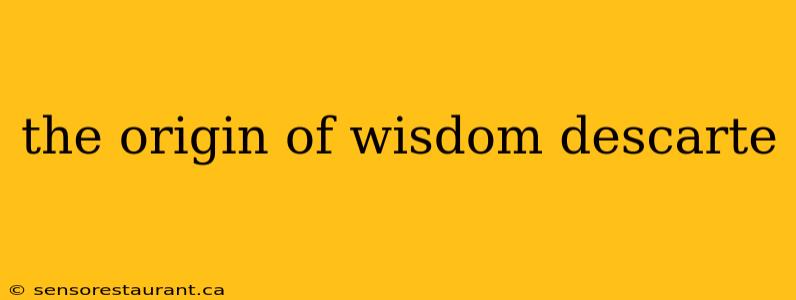 the origin of wisdom descarte