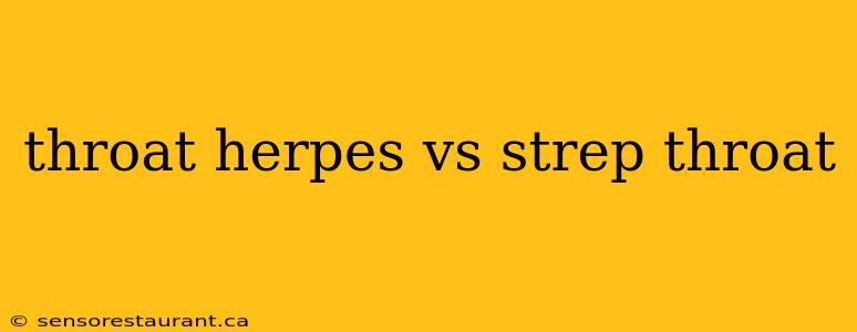 throat herpes vs strep throat