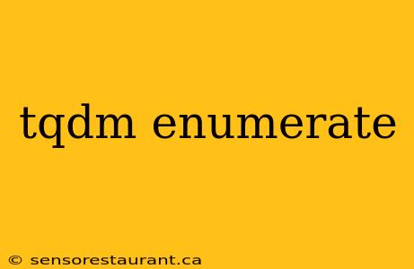 tqdm enumerate