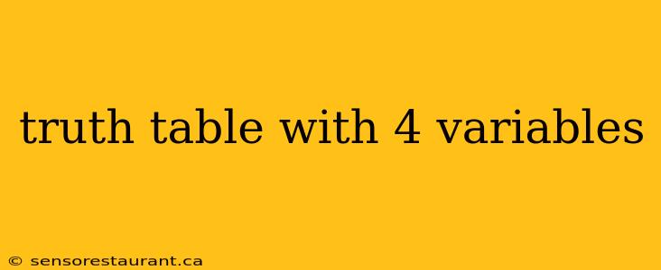 truth table with 4 variables