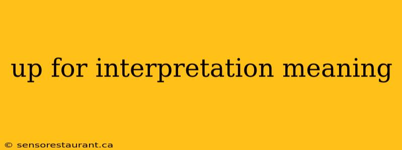 up for interpretation meaning