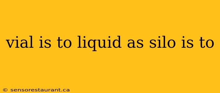 vial is to liquid as silo is to