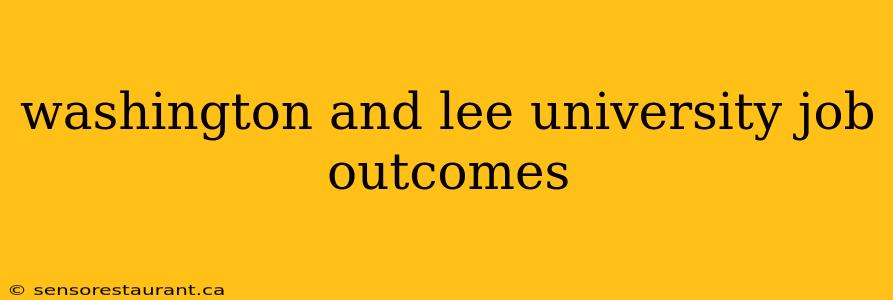 washington and lee university job outcomes