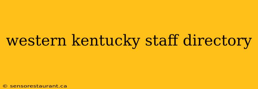 western kentucky staff directory